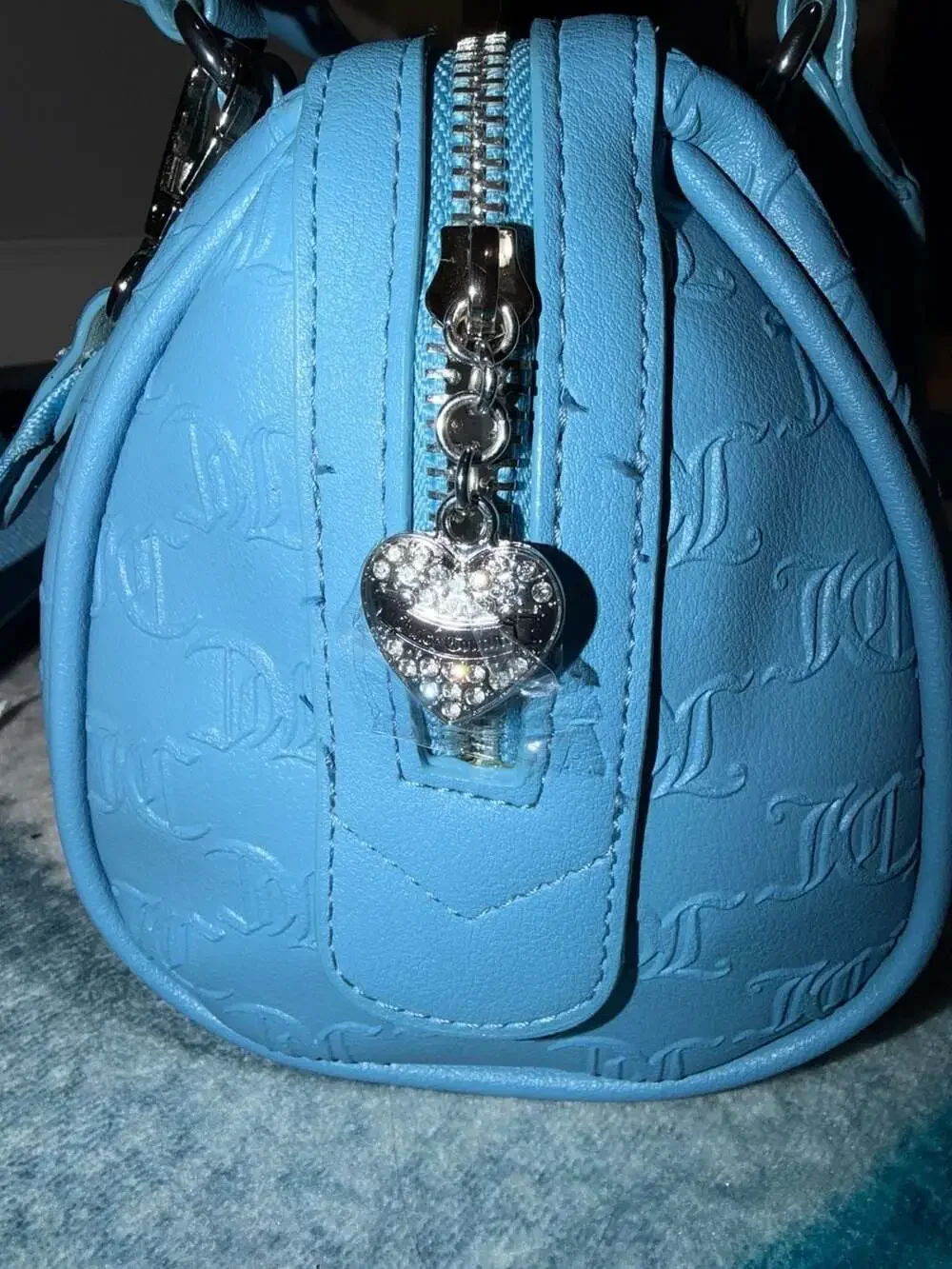 Juicy Couture Embossed Logo Satchel with Removable Pouch and Crossbody Strap